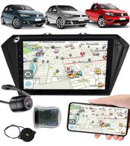Multimídia 2 Din 9" Polegadas Gol Voyage Saveiro G7 G8 2017 Em Diante + Câmera de Ré + Interface Comando de Volante
