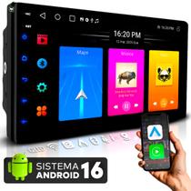 Multimídia 7 pol Quadcore 2GB Qled 2Din Android Auto Carplay