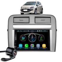Multimídia 7 Polegadas Automotivo Com CarPlay e Android Auto Sem Fio Bluetooth USB Moldura Fiat Punto 2008 a 2012 Câmera