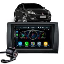 Multimídia 7 Polegadas Com CarPlay e Android Auto Bluetooth USB Sem Fio Moldura Fiat Bravo G2 2010 a 2016 Câmera de Ré