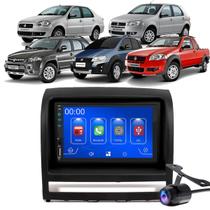 Multimídia 7 Polegadas Palio Strada Android-Auto MP5 Bluetooth + Moldura
