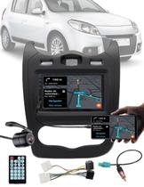 Multimídia 7" Polegadas Renault Sandero 2012 até 2014 Espelhamento Bluetooth USB SD Card + Moldura + Chicotes + Câmera Ré - E-Tech / H-Tech