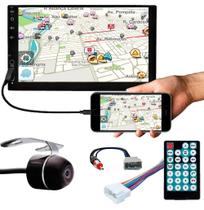 Multimídia 7" Polegadas Versa e March 2012 a 2021 Espelhamento Bluetooth USB SD Card + Interface Volante + Chicotes + Câmera Ré