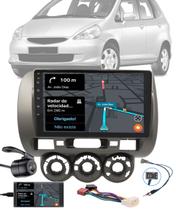 Multimídia 9" Polegadas Fit 2003 à 2008 Espelhamento USB Bluetooth + Câmera de Ré + Moldura + Chicote Ligação + Adaptador Antena