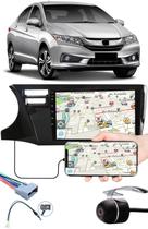 Multimídia 9" Polegadas Honda City 2015 à 2020 Espelhamento USB Bluetooth + Chicotes + Moldura Painel + Câmera de Ré