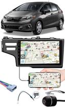 Multimídia 9" Polegadas Honda Fit 2015 à 2020 Espelhamento USB Bluetooth + Chicotes + Interface Volante + Moldura Painel + Câmera de Ré