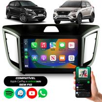Multimídia 9 Polegadas Hyundai Creta Carplay Android Auto Sem Fio Com Espelhamento Celular Bluetooth + Moldura