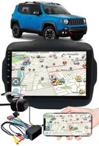 Multimídia 9" Polegadas Jeep Renegade Espelhamento USB Bluetooth + Moldura Painel + Chicotes + Câmera de Ré