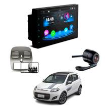 Multimídia CarPlay Android Auto 7" + Câmera de Ré Borboleta + Moldura 2Din Palio Sporting 2012 2013 2014 2015 2016 2017