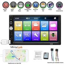 Multimídia Com Espelhamento, Bluetooth, Tela Touch, USB e FM - Compatível Com Câmera de Ré - MP5 7012b