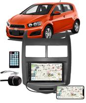 Multimídia Gm Sonic Hatch/Sedan Espelhamento Bluetooth USB SD Card + Moldura + Câmera Borboleta