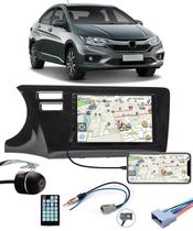 Multimídia Honda City 2015 2016 2017 2018 2019 2020 2021 Espelhamento Bluetooth USB SD Card + Moldura + Câmera Borboleta + Chicote + Adaptador de Ante
