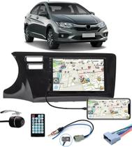 Multimídia Honda City 2015 2016 2017 2018 2019 2020 2021 Espelhamento Bluetooth USB SD Card + Moldura + Câmera Borboleta + Chicote + Adaptador de Ante