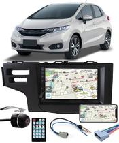 Multimídia Honda Fit 2015 2016 2017 2018 2019 2020 2021 Espelhamento Bluetooth USB SD Card + Moldura + Câmera Borboleta + Chicote + Adaptador de Anten - E-Tech H-Tech