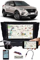 Multimídia Hyundai Creta Espelhamento Bluetooth USB SD Card + Interface Volante Mini + Moldura + Chicotes + Câmera Ré