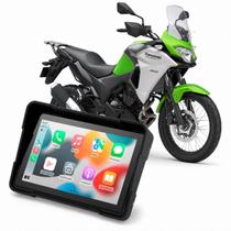Multimídia Moto 5 Polegadas Mp5 Kawasaki Versys 300 2017 até 2026 Carplay Android Auto Bluetooth Sem Fio À Prova Dágua