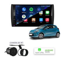 Multimídia MP10 CarPlay e Android Auto Ford Ka com Tv