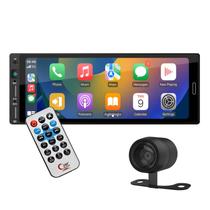 Multimídia mp5 1din 7" touch carplay android auto sem fio cam re