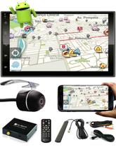 Multimídia MP5 2 Din Android E-Tech 7" Polegadas Espelhamento Bluetooth GPS USB SD Card + Câmera Ré + Receptor Sintonizador TV Digital