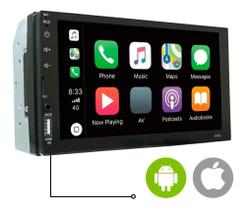 Multimidia Mp5 7" Polegadas Radio Usb Sd Bluetooth Aux Espelhamento Android Ios Duinb 701F