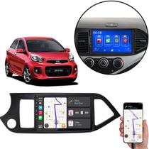 Multimidia MP5 9" Picanto 2012-2017 CarPlay/Android-Auto + Câmera de Ré e Moldura Painel