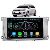 Multimídia MP5 Automotivo 7 Polegadas Com CarPlay e Android Auto Bluetooth USB Sem Fio Moldura Ford Focus 2009 até 2013
