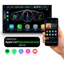 Multimídia MP5 Automotivo Roadstar RS-7007 BR 7" Bluetooth USB com CarPlay e Android Auto Sem Fio