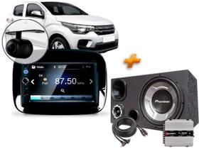 Multimídia Mp5 Fiat Mobi + Câmera + Moldura + Caixa Trio + Modulo Taramps Multimídia Mp5 Fiat Mobi + Câmera + Moldura + Caixa Trio + Modulo Taramps