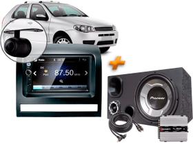 Multimídia Mp5 Fiat Palio + Câmera + Moldura + Caixa Trio + Modulo Taramps