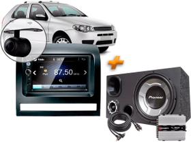 Multimídia Mp5 Fiat Palio + Câmera + Moldura + Caixa Trio + Modulo Taramps