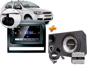 Multimídia Mp5 Fiat Palio + Câmera + Moldura + Caixa Trio + Modulo Taramps