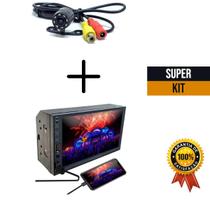 Multimídia MP5 MP8 2Din 7 Polegadas Espelham Android Comando Voz + Câmera de ré