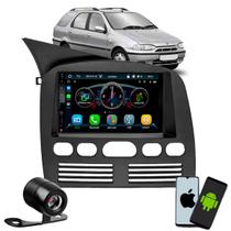 Multimídia MP5 Roadstar 7 Bluetooth USB Com CarPlay e Android Auto S/Fio Moldura Palio Siena Strada Weekend G1 Câmera Ré