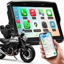 Multimídia para Moto com CarPlay e Android Auto Tela Touch GPS Bluetooth Evite Furto
