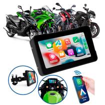 Multimídia para Moto de 5 Polegadas com Carplay Android Auto Bluetooth Espelhamento Sem Fio À prova dágua H-Tech