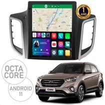 Multimídia Tesla Octa Core 32GB 2GB Android iOs para Creta 2016 até 2021