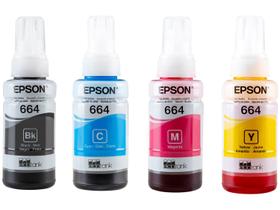 Multipack Kit Refil Tinta Original Epson Ecotank T664 Compatível L121 L200 L355 L365 L375 L395 L396 L495 L555 L1300 Multipack Kit Refil Tinta Original Epson Ecotank T664 Compatível L121 L200 L355 L365 L375 L395 L396 L495 L555 L1300