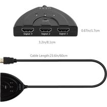 Multiplicador Splitter Hub Hdmi 3x1 Chave Seletora Chaveador