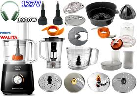 Multiprocessador 127v 1000w com 21 Itens com 2 Anos Garantia PHILIPS WALITA cortesia fone P9 verde