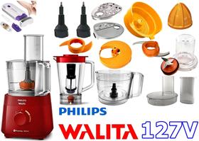 Multiprocessador 127v contendo 17 Itens de 600w com 2 Anos Garantia com cortesia aparador roxo