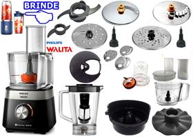 Multiprocessador 127v de 1000w com 2 Anos Garantia com 21 Itens cortesia mini Blender azul