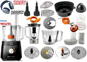 Multiprocessador 220v 1000w com 21 Itens com 2 Anos Garantia PHILIPS WALITA cortesia fone P9 azul