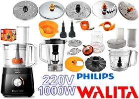 Multiprocessador 220V 1000W preto com 21 Itens com 2 Anos Garantia 7304 com 5 discos inox