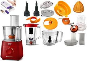 Multiprocessador 220v contendo 17 Itens de 600w com 2 Anos Garantia com cortesia aparador roxo