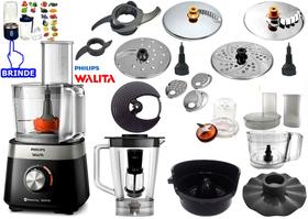 Multiprocessador 220v de 1000w com 2 Anos Garantia com 21 Itens cortesia mini Blender azul