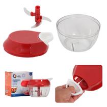 Multiprocessador 3 Lâminas Fatiador Manual Cor Vermelho