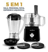 Multiprocessador britânia bmp900p 220v 900w 5 em 1 turbo processador liquidificador picador triturador espremedor cozinha potente preto