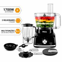 Multiprocessador de Alimentos Philco Preto 9 em 1 - 1700W Multiprocessador de Alimentos Philco Preto 9 em 1 - 1700W
