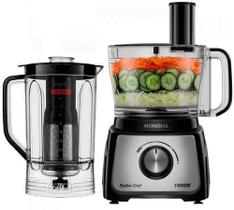 Multiprocessador + Liquidificador Mondial 900W (220V) - Preto Multiprocessador + Liquidificador Mondial 900W (220V) - Preto