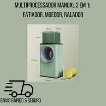 Multiprocessador Manual 3 em 1: Fatiador, Moedor, Ralador